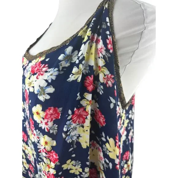 Torrid Lace Back Cami Top Navy Blue Multi-Colored Floral Print Plus Size 5 5X - Picture 8 of 16